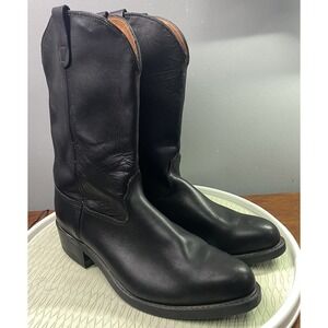 Santa Fe Men's Western Leather Cowboy Biker Riding Rodeo Boots Black‎ Sz.14 B